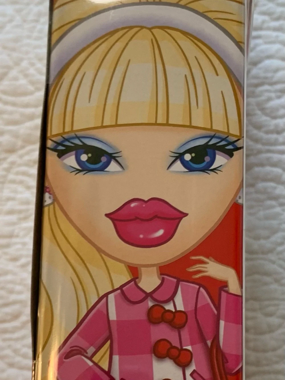 Bratz x Hello Kitty Cloe Sanrio Fashion Doll in Pink-White Plaid with Bow Purse